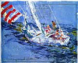 Leroy Neiman - Nantucket Sailing painting